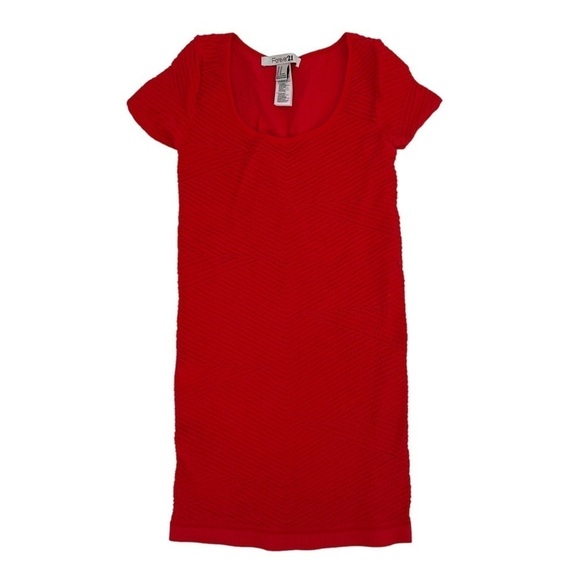 Forever 21 Red Pencil Short Sleeve Mini Dress Size Medium Women’s - Picture 1 of 4